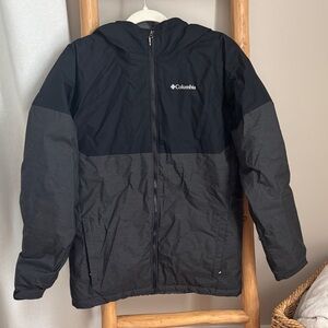 Columbia Boys Alpine Black and Charcoal Hooded Coat